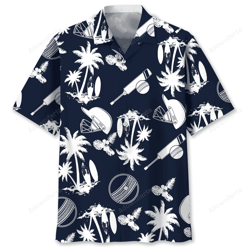 Cricket Black White Hawaiian Shirt