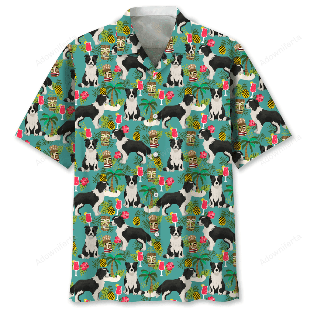 Border Collie Hawaiian Beach Hawaiian Shirt