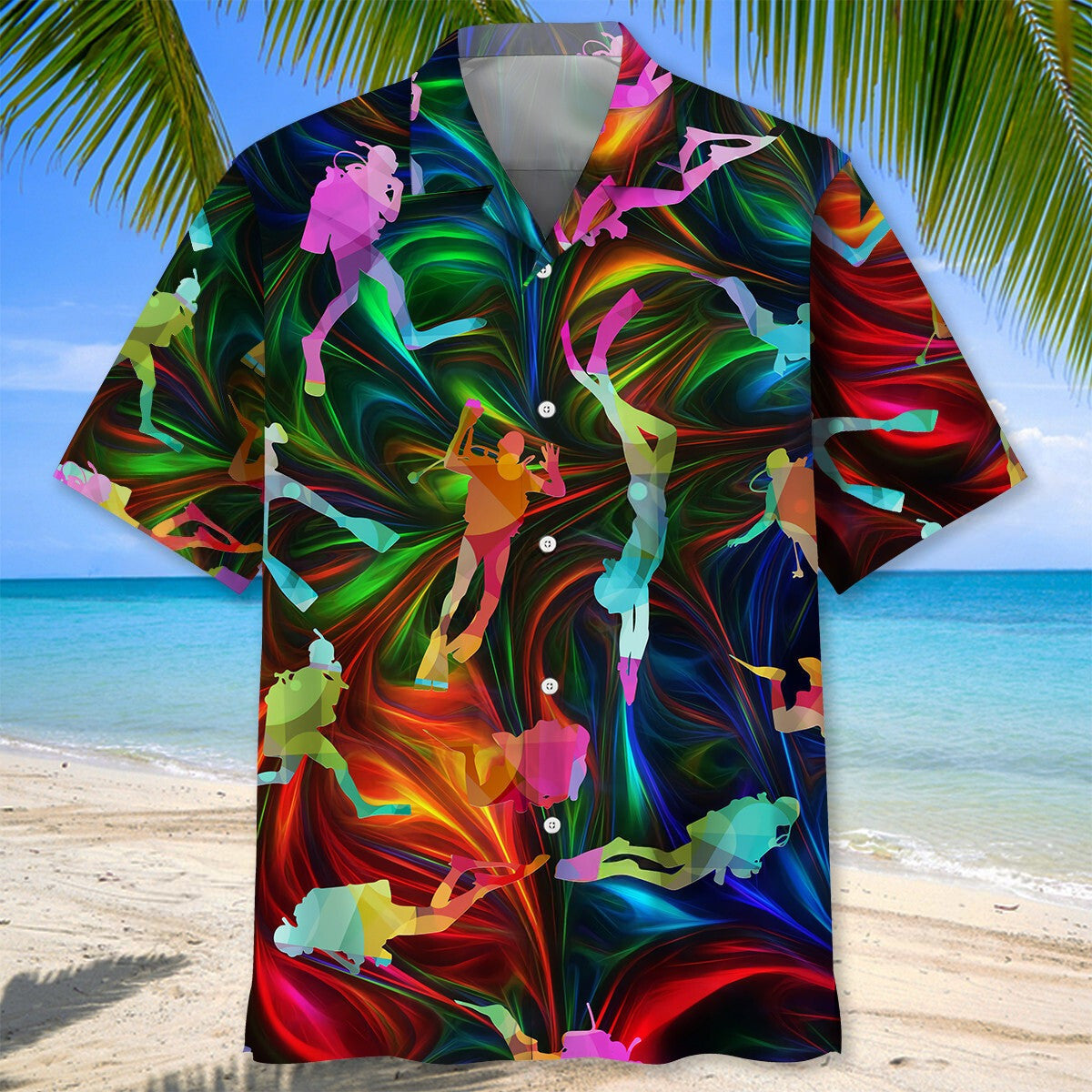 Scuba Diving Color Hawaiian Shirt